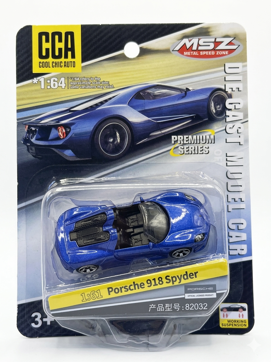 CCA Porsche 918 Spyder Diecast Model Car - 1:61 Scale