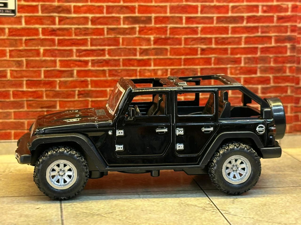 JEEP WRANGLER OPEN ROOF 1:36 SCALE BLACK
