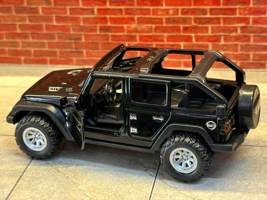 JEEP WRANGLER OPEN ROOF 1:36 SCALE BLACK