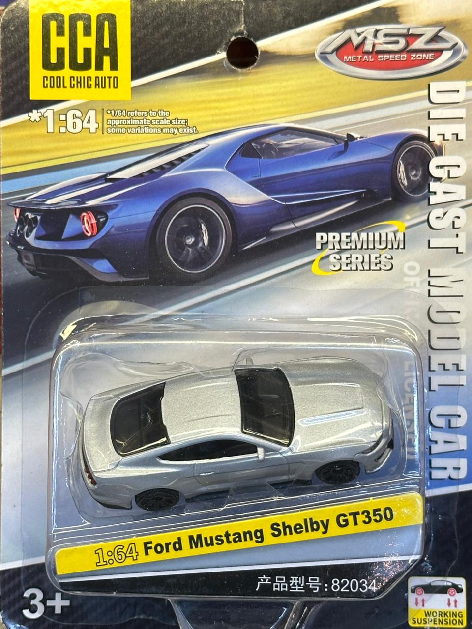 CCA OFFICIAL LICENSED FORD MUSTANG SHELBY GT 350 1:64 SILVER
