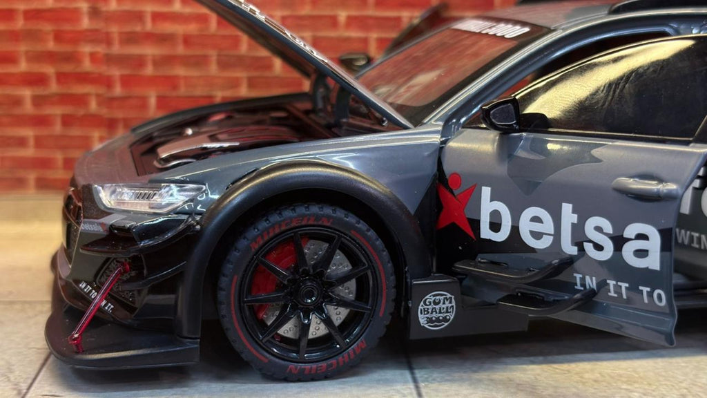 Audi RS6 Avant Modified with Roof Box & Racing Livery (Grey)