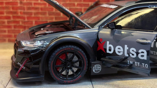 Audi RS6 Avant Modified with Roof Box & Racing Livery (Grey)