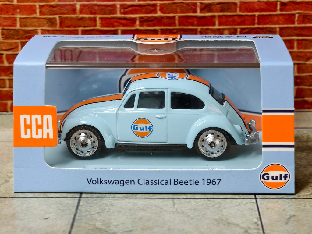 CCA Official Licensed Volkswagen Beetle 1967 Gulf Edition Premium Acrylic box 1:54 Scale