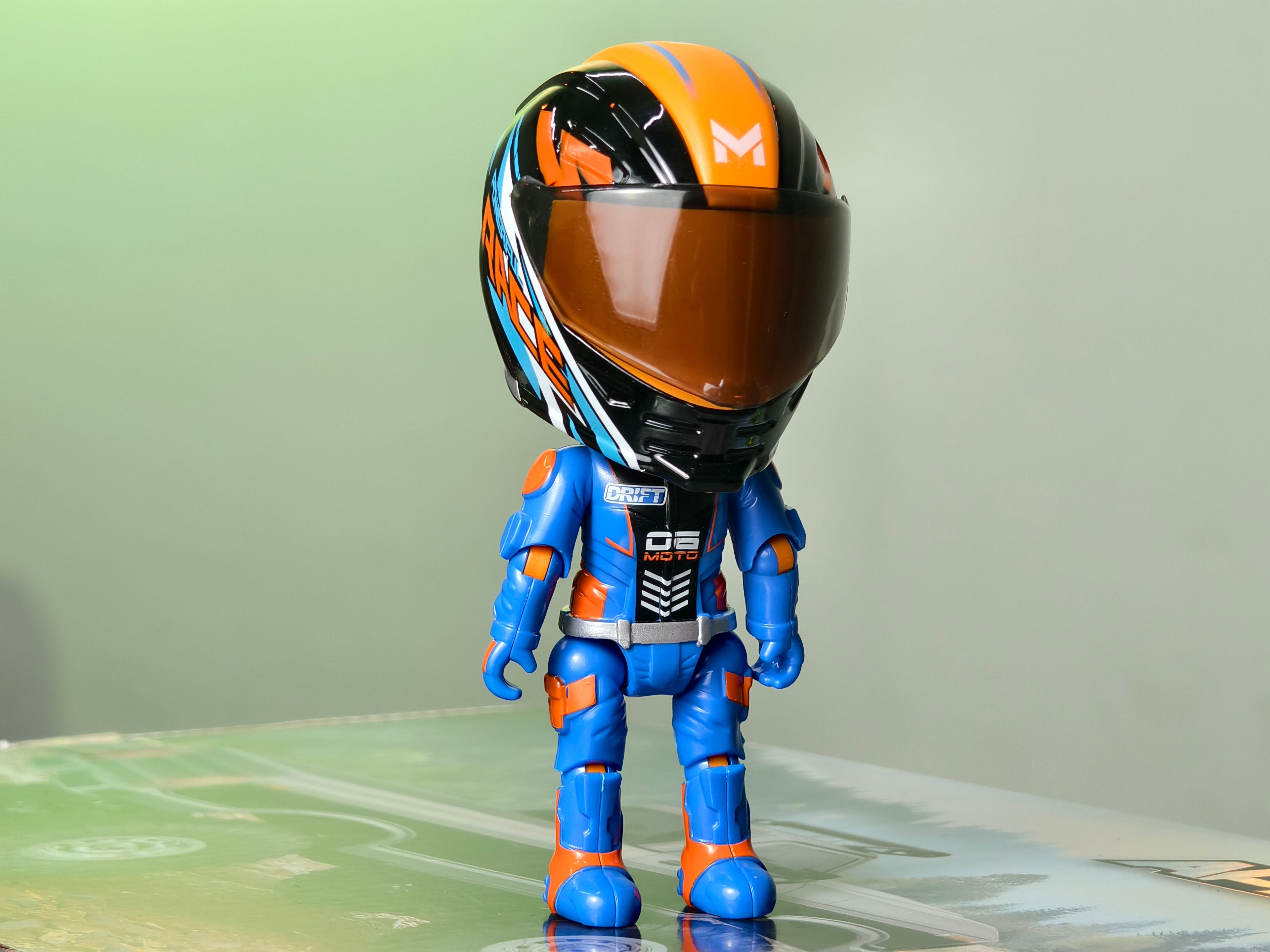 Transforming Motorcycle Helmet Figure
