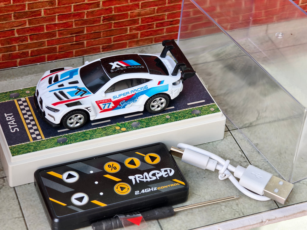 BMW M4 GT3 1:64 Scale Mini RC in Acrylic Box