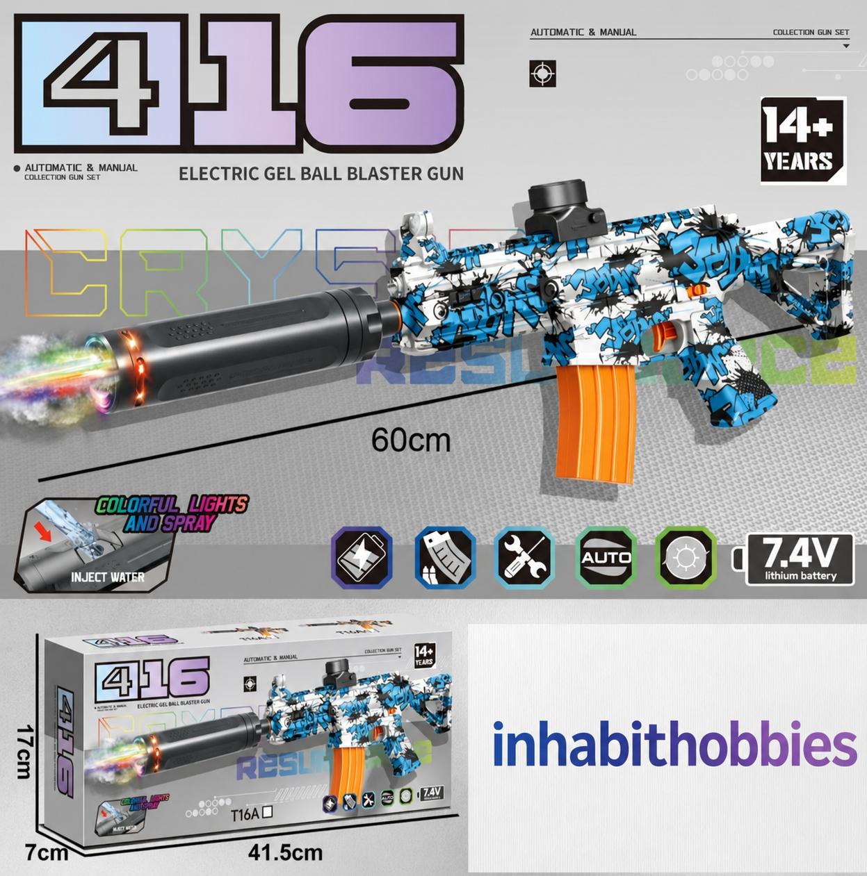 Gel Blaster 7.4 V Gun With Smoke and Light