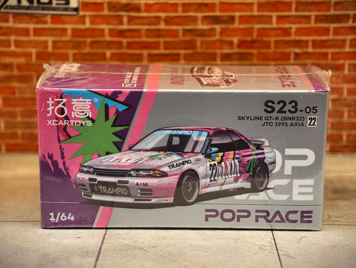 POPRACE Official Licensed Nissan Skyline GT-R (BNR32) #22 AXIA Group A (1991 JTC) 1:64 Scale