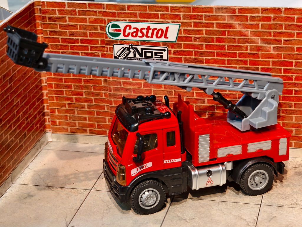 FirelRescue Fire Truck with Extendable Ladder & Basket 1:64 Scale