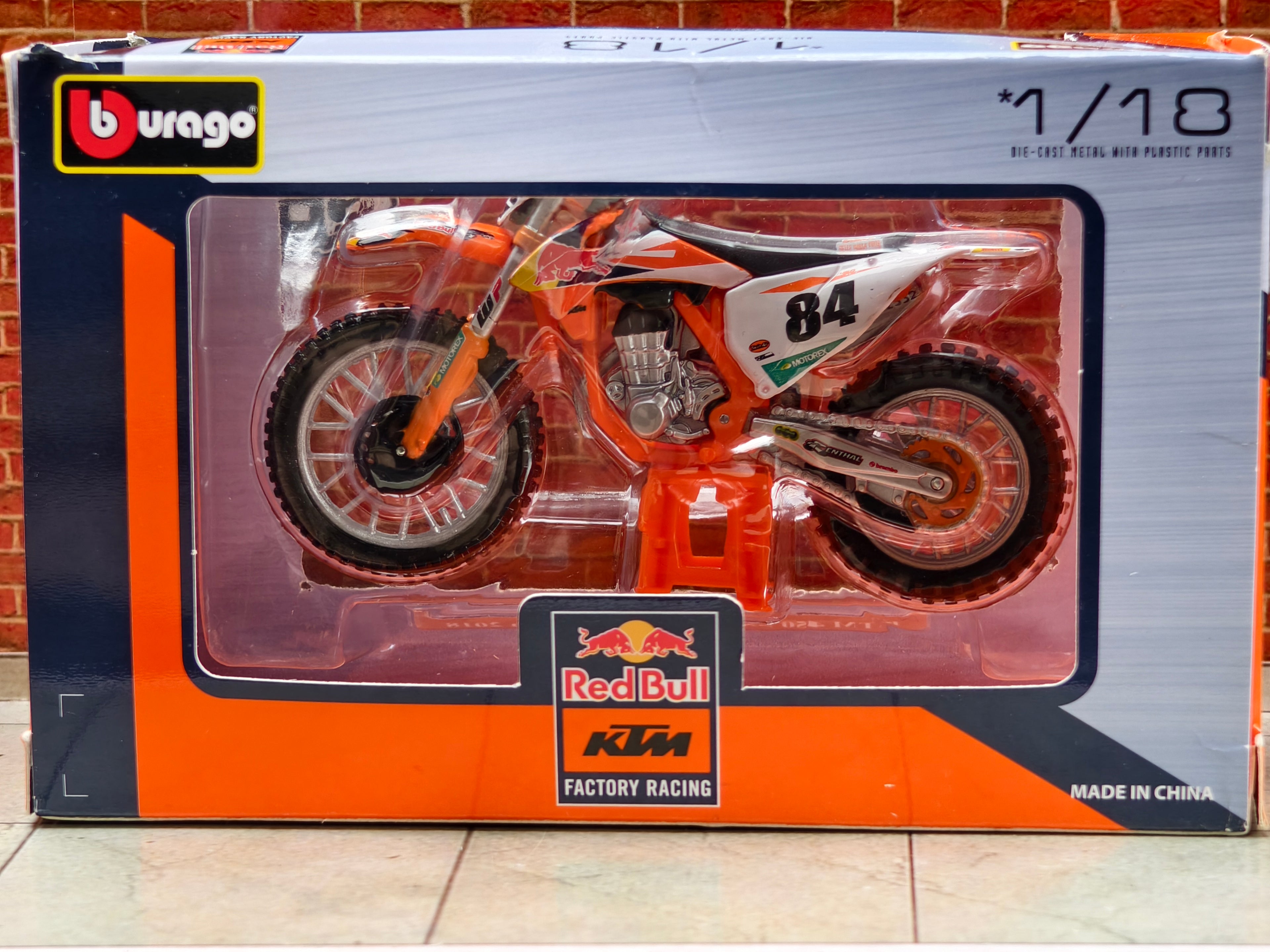 Burrago Official Licensed KTM 450 SX-F Factory Edition 2018  1:18 Scale