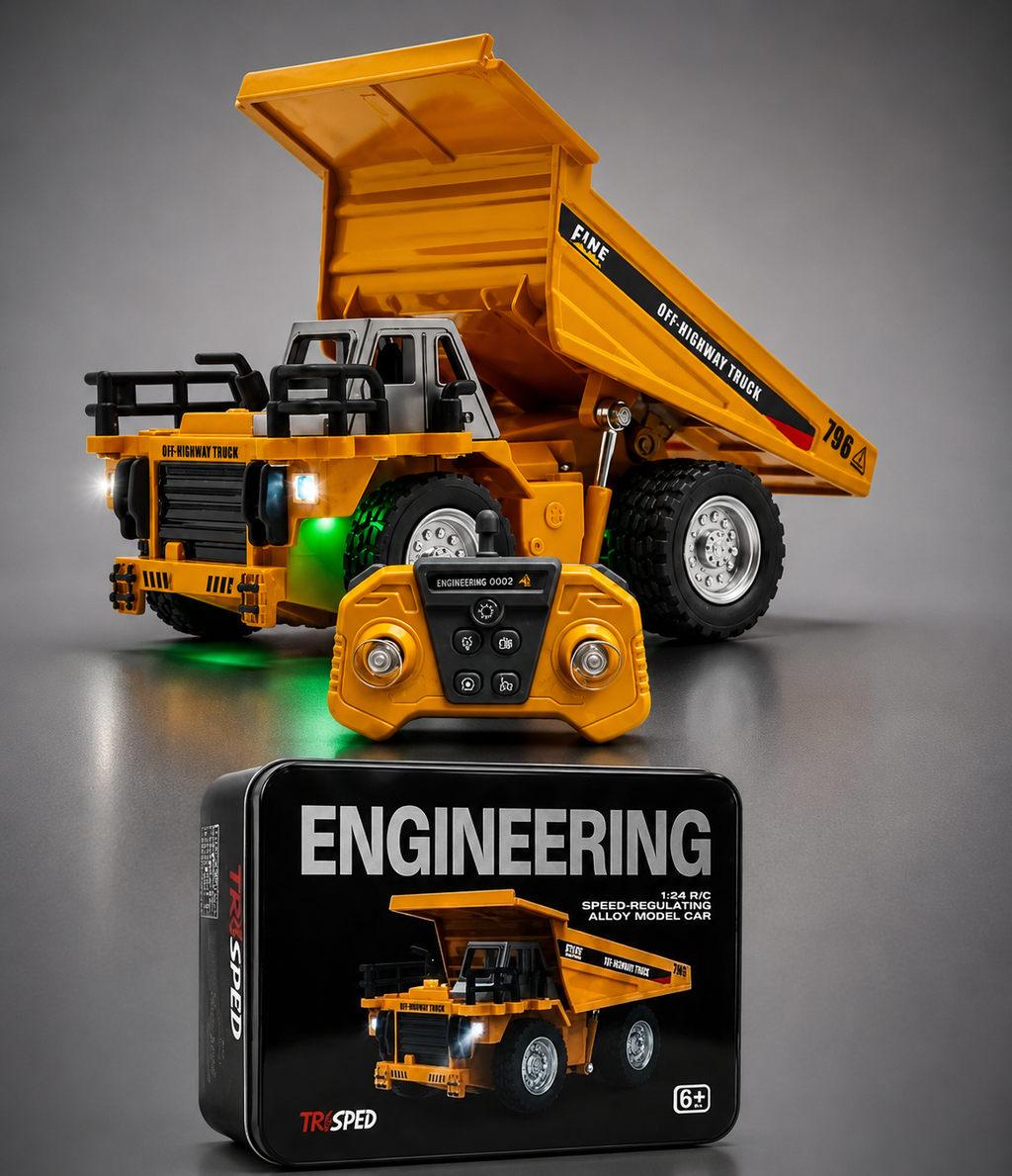 Trasped 1:64 Scale 2.4 GHz R/C Speed Regulating Alloy Model Dump Truck Vehicle Remote Control Car