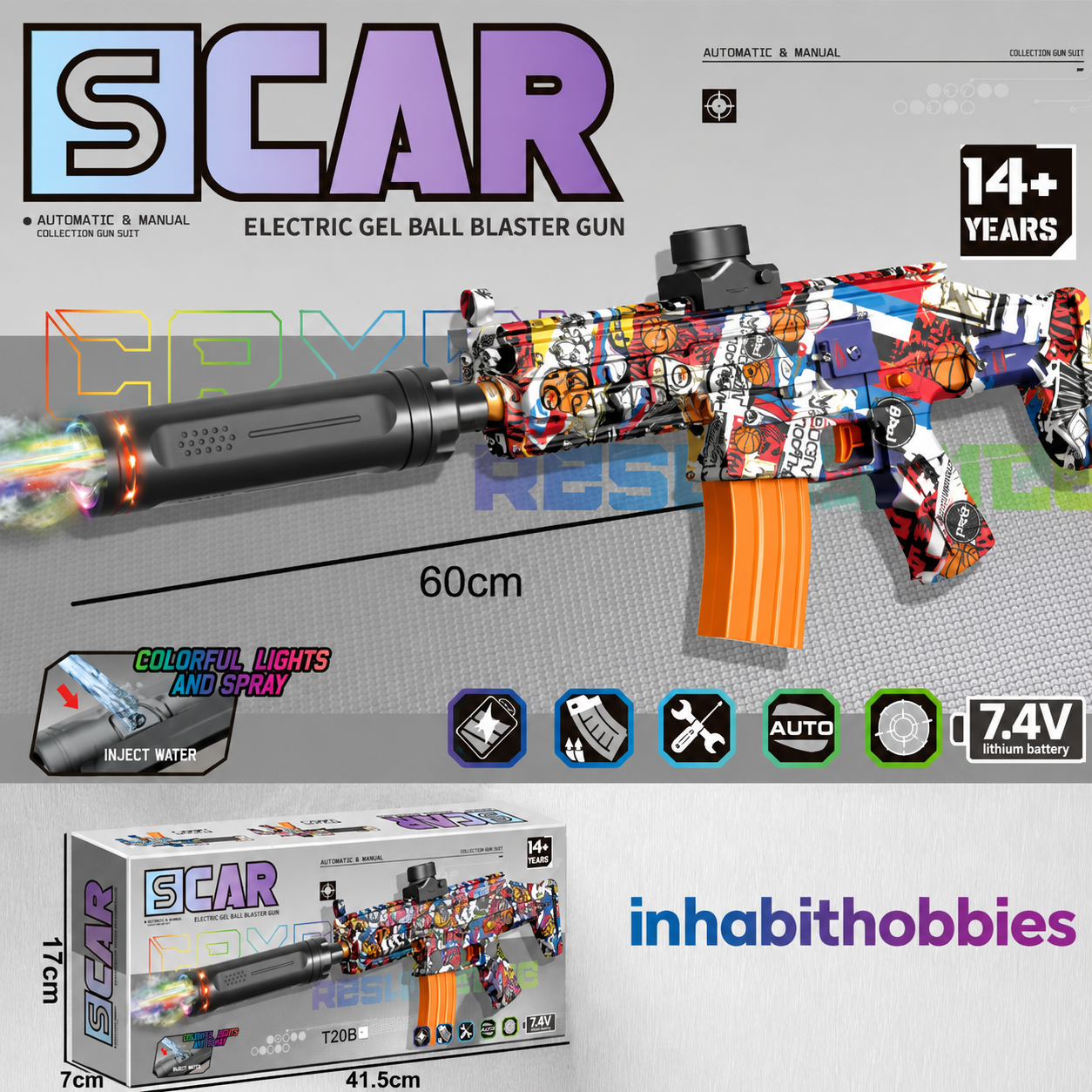 Gel Blaster 7.4 V Gun With Smoke and Light