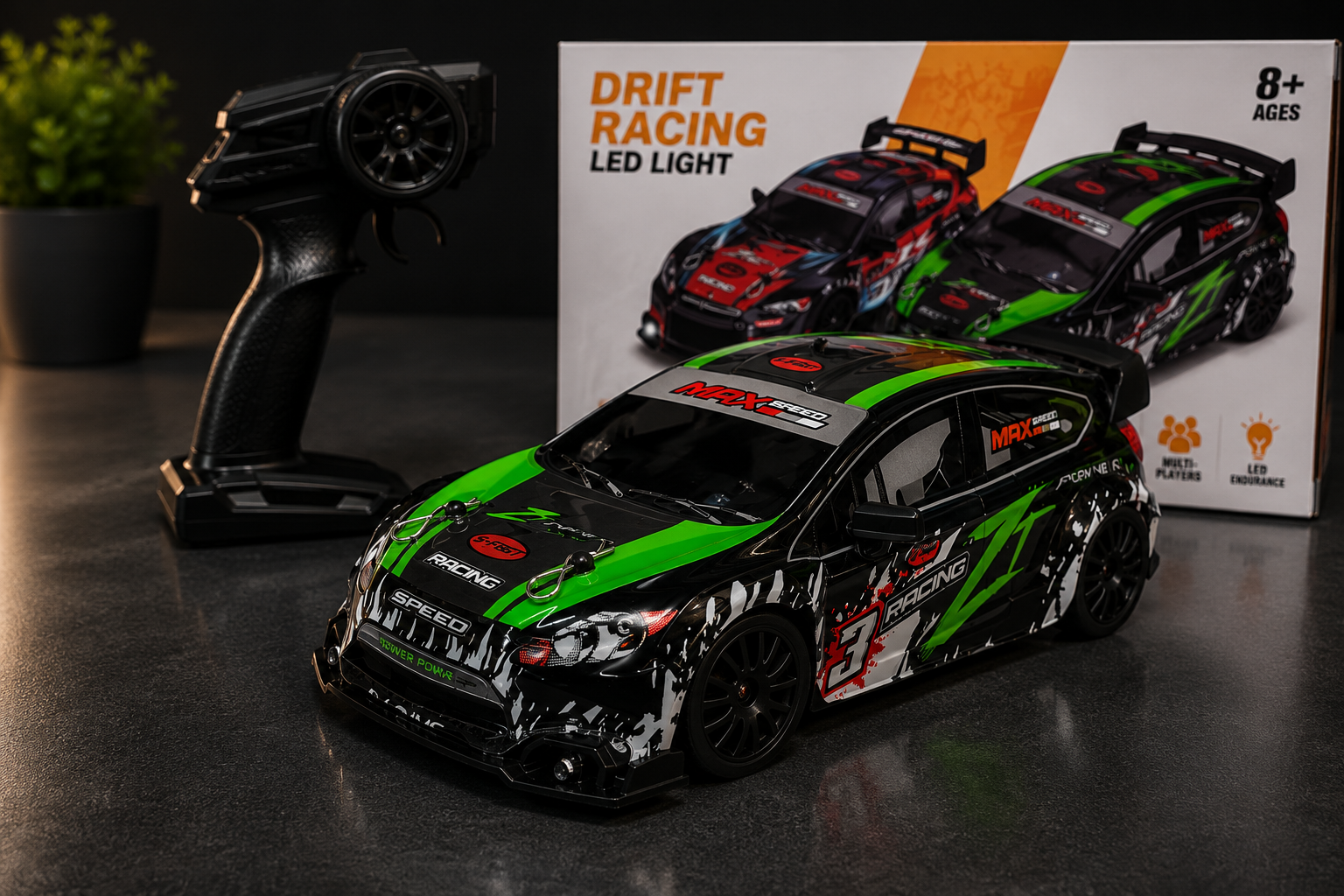 4WD Drift RC 20 Kmph 1:24 Scale with Proportional Acceleration and Speed Adjustments