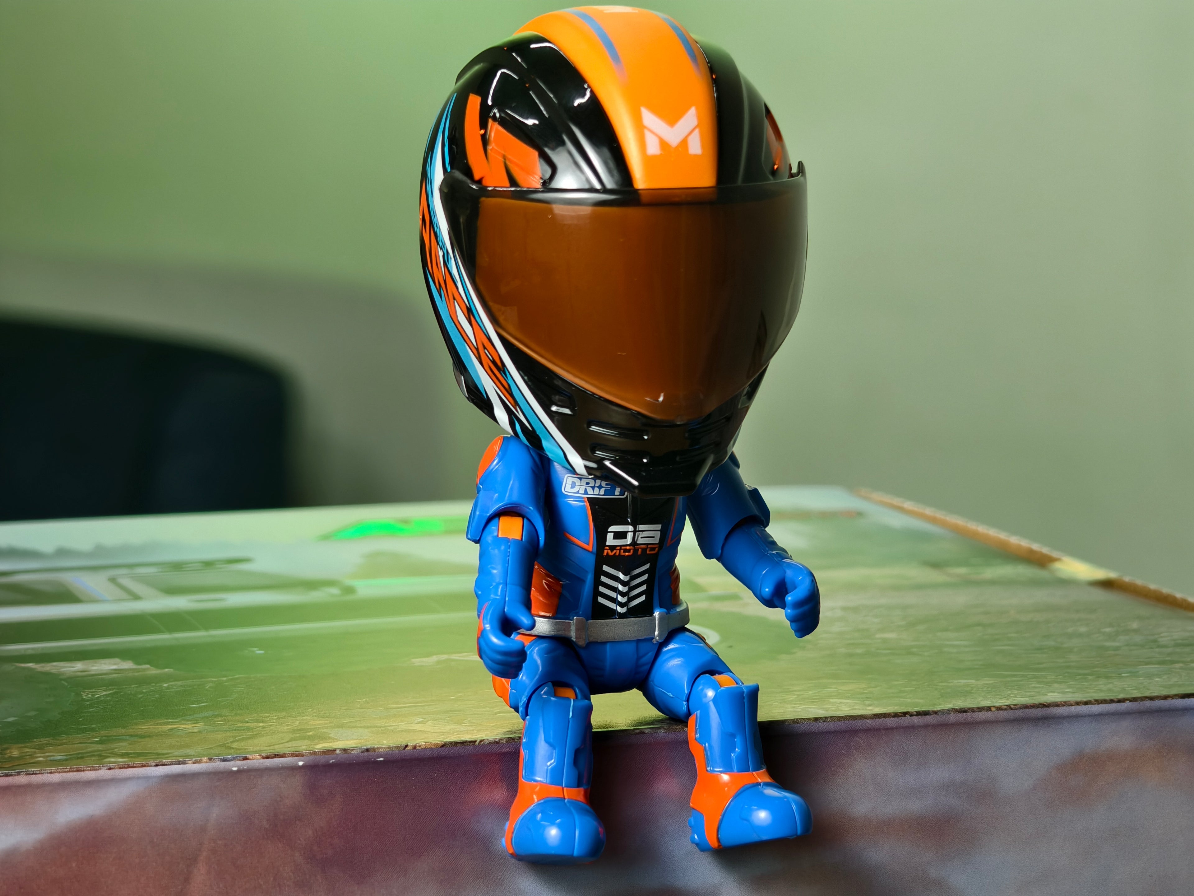 Transforming Motorcycle Helmet Figure