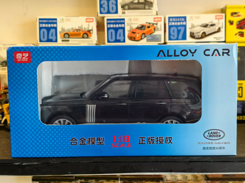 QY Toys Official Licensed Land Rover Range Rover Auto Biography  SV Black 1:18 Scale Premium Diecast Model