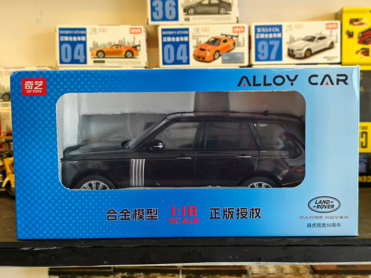 QY Toys Official Licensed Land Rover Range Rover Auto Biography  SV Black 1:18 Scale Premium Diecast Model