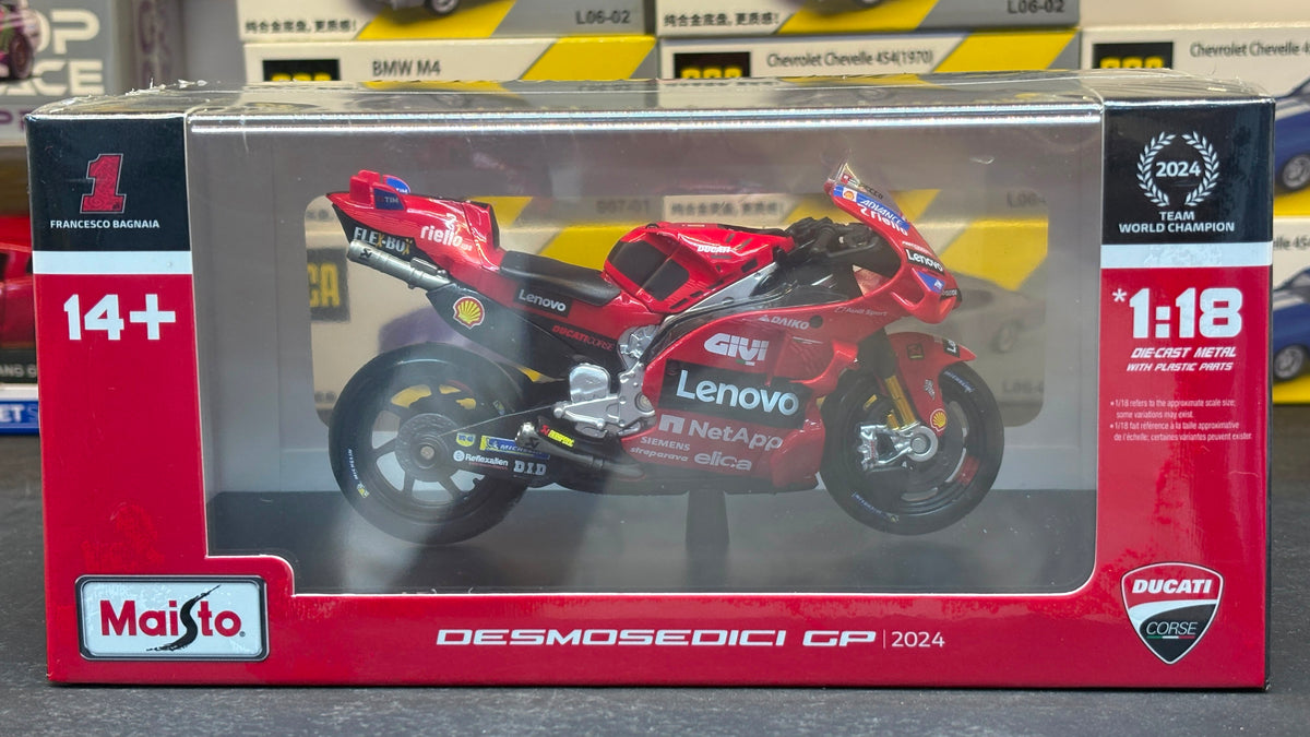 2024 Ducati Desmosedici GP #1 Moto GP Pecco 1:18 Maisto Licensed Diecast Scale Model Bike
