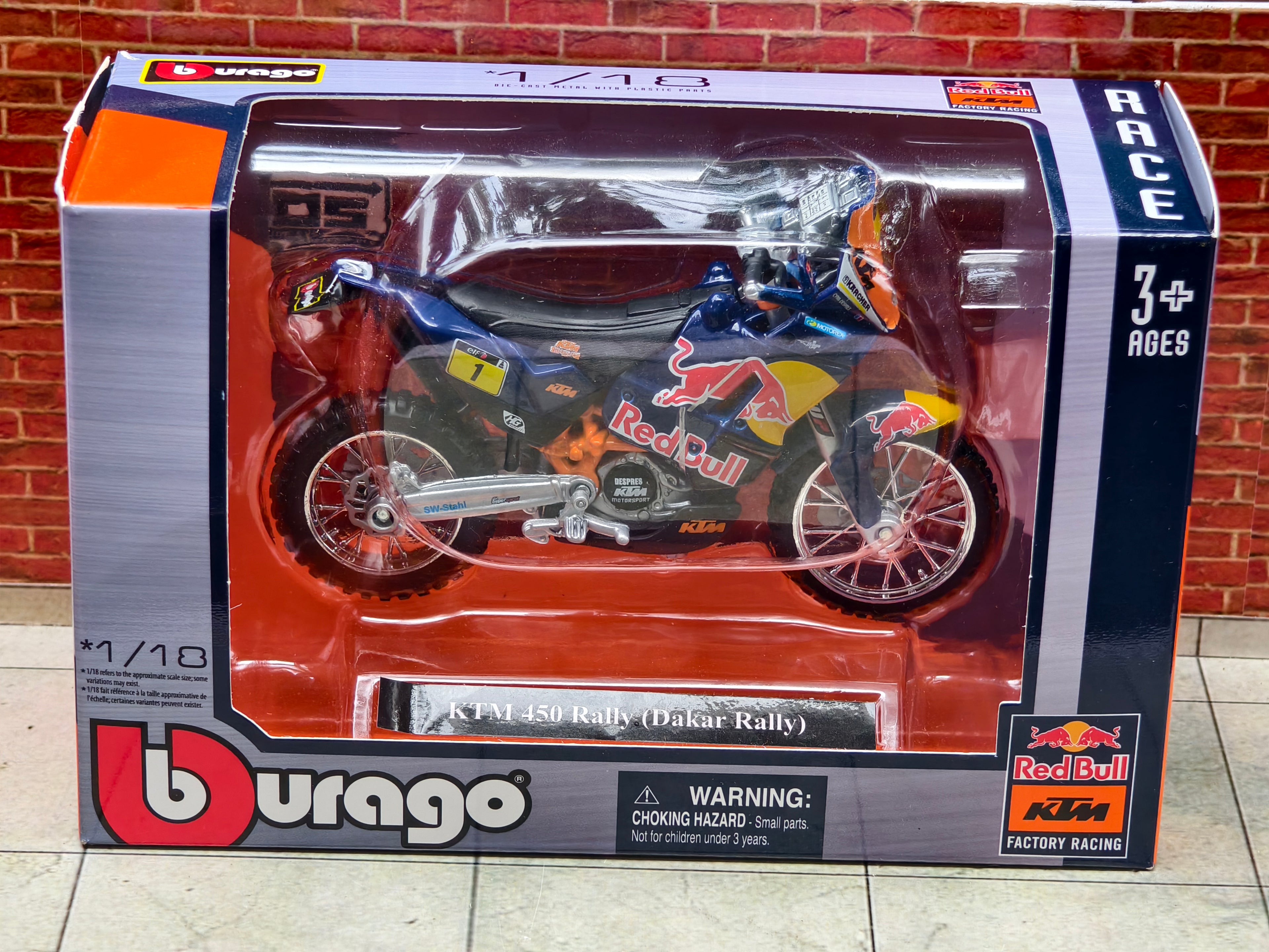 Burrago Official Licensed KTM 450 Rally (Darkar Rally) 1:18 Scale