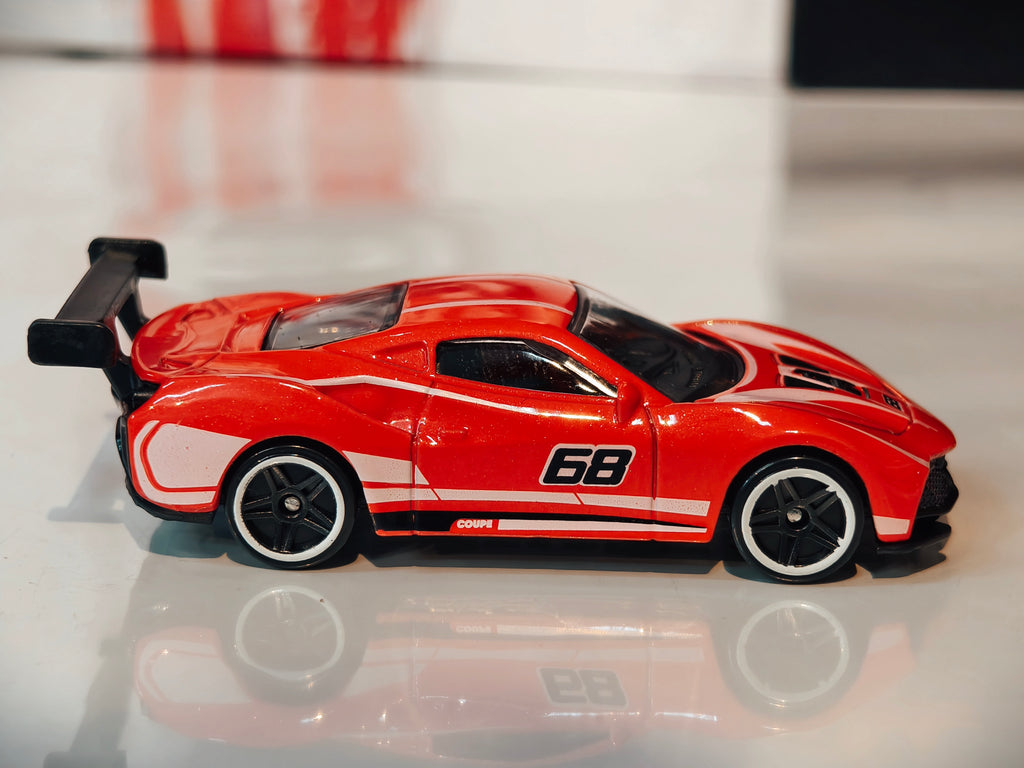 Ferrari 488 Pista 1:64 Scale in Acrylic Box