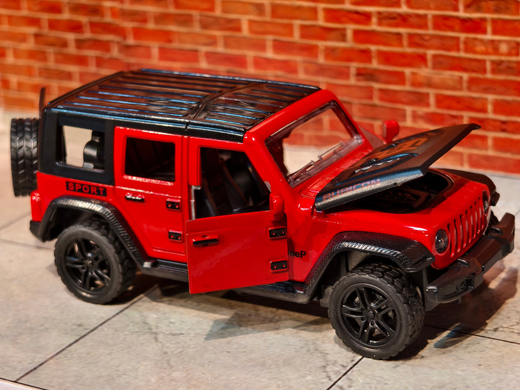 Jeep Wrangler Rubicon 4 Doors Openable 1:36 Scale with Light and Sound