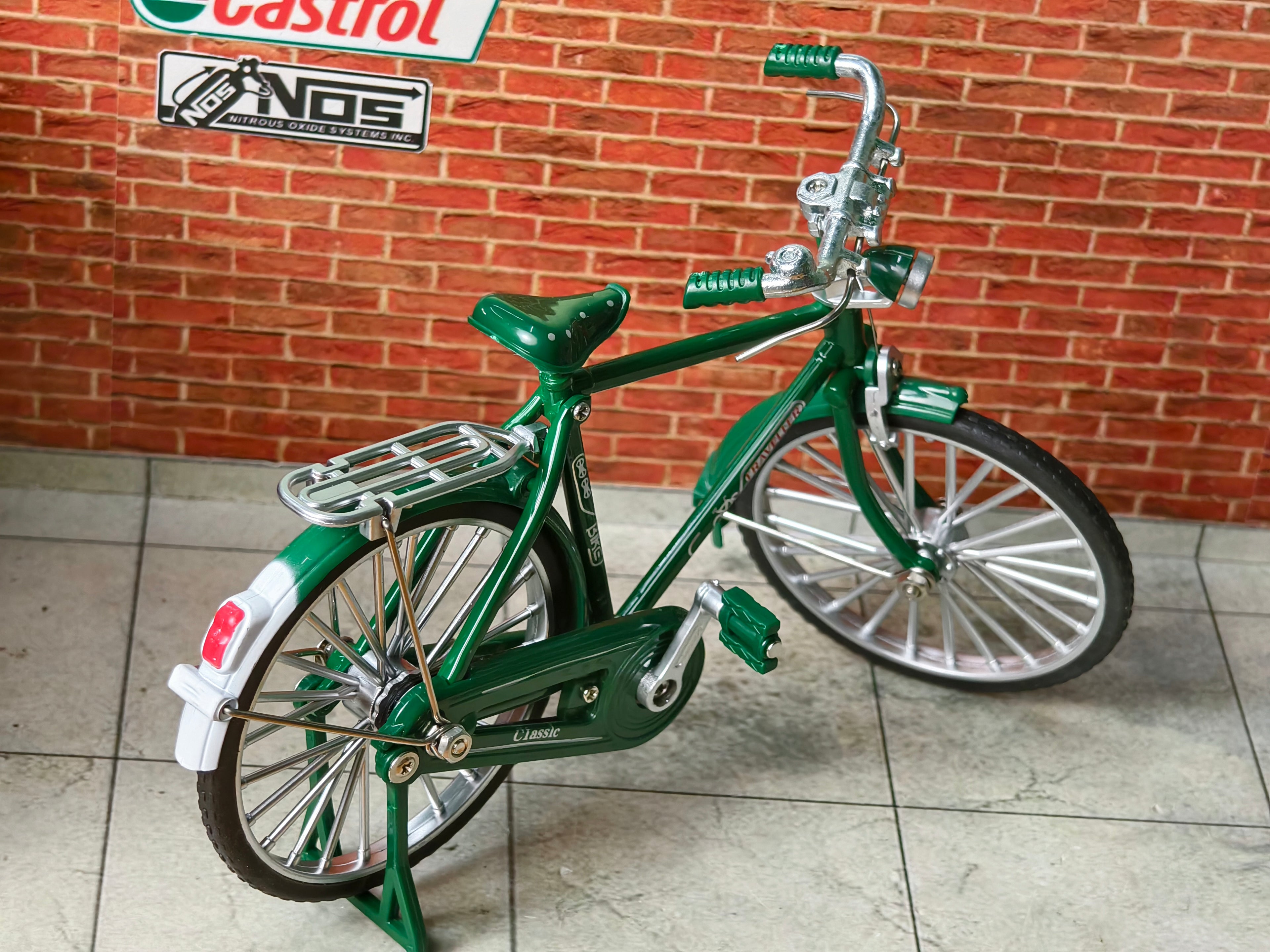 Vintage Diecast Cycle Model with Briefcase and Pump