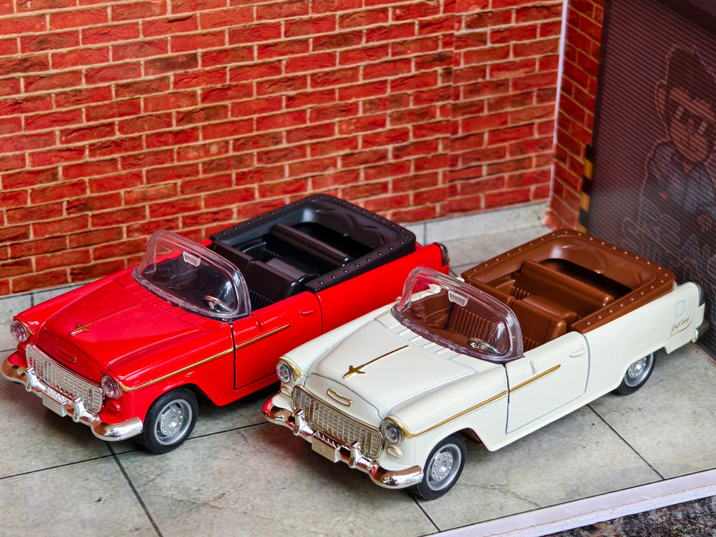 1955 Chevrolet Bel Air Convertible 1:32 Scale Premium Detailing with Light and Sound Box Piece