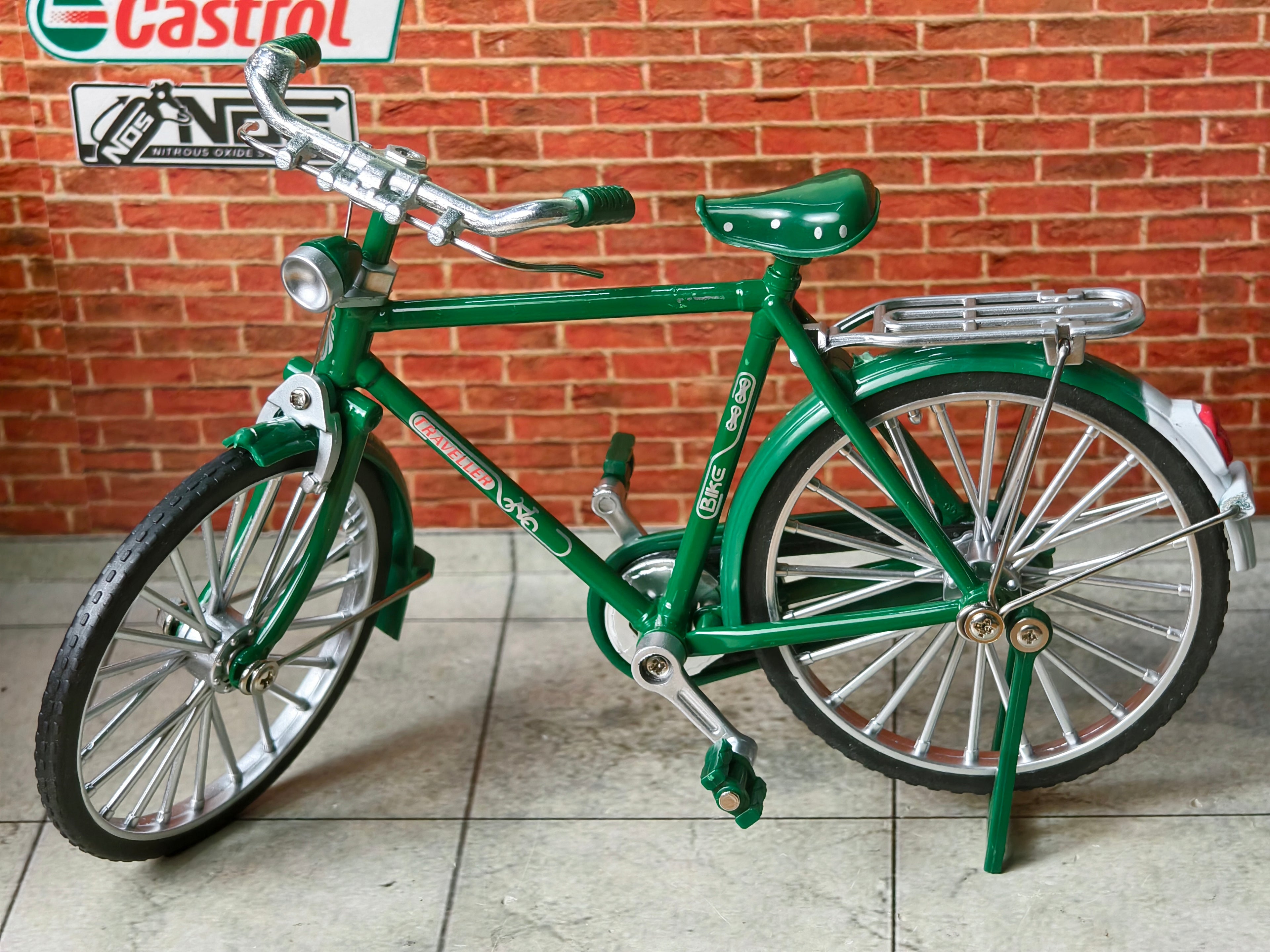 Vintage Diecast Cycle Model with Briefcase and Pump