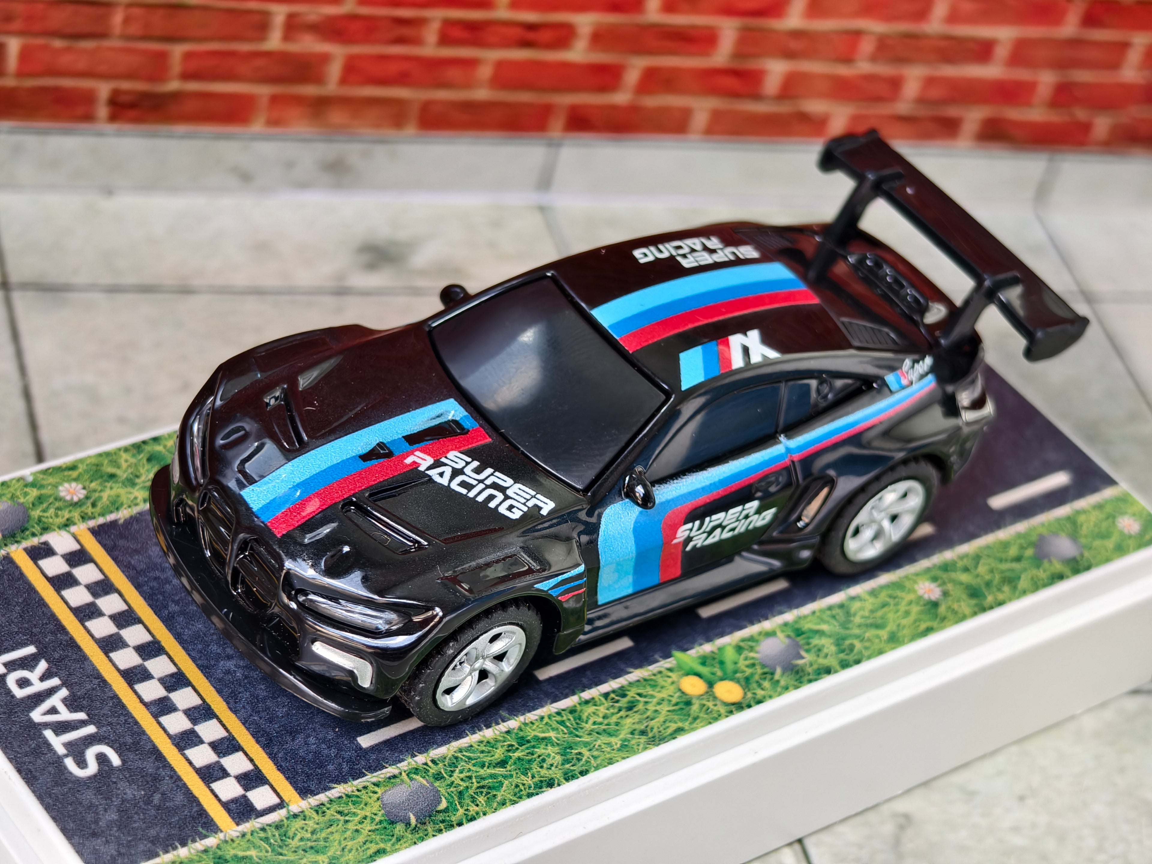 BMW M4 GT3 1:64 Scale Mini RC in Acrylic Box