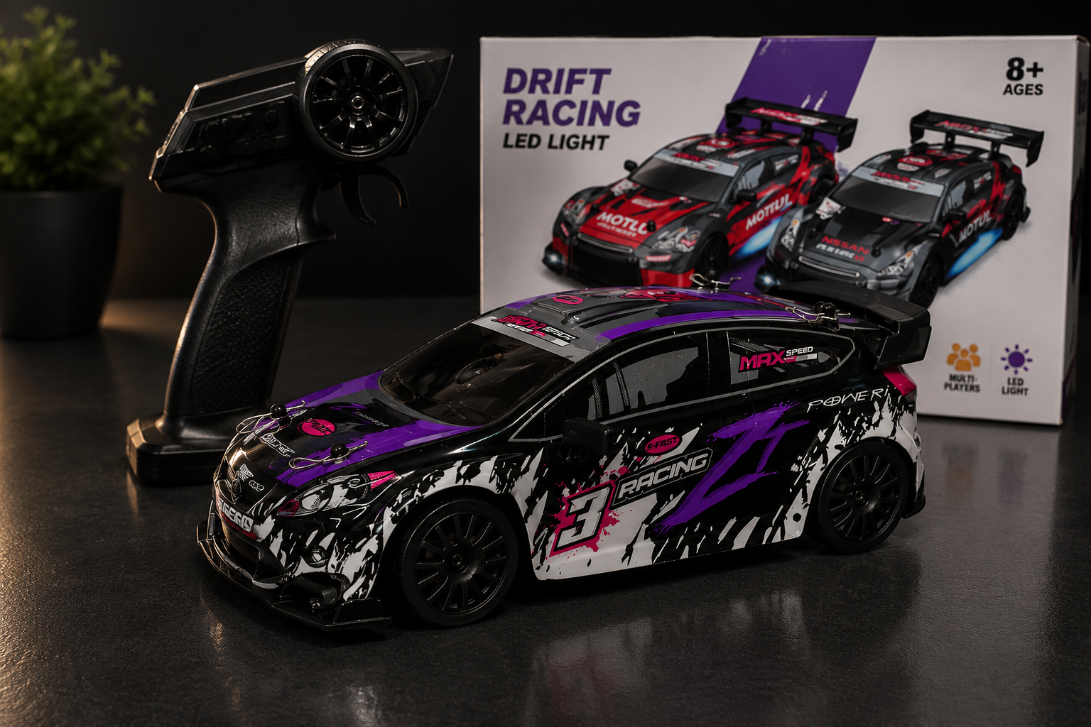 4WD Drift RC 20 Kmph 1:24 Scale with Proportional Acceleration and Speed Adjustments