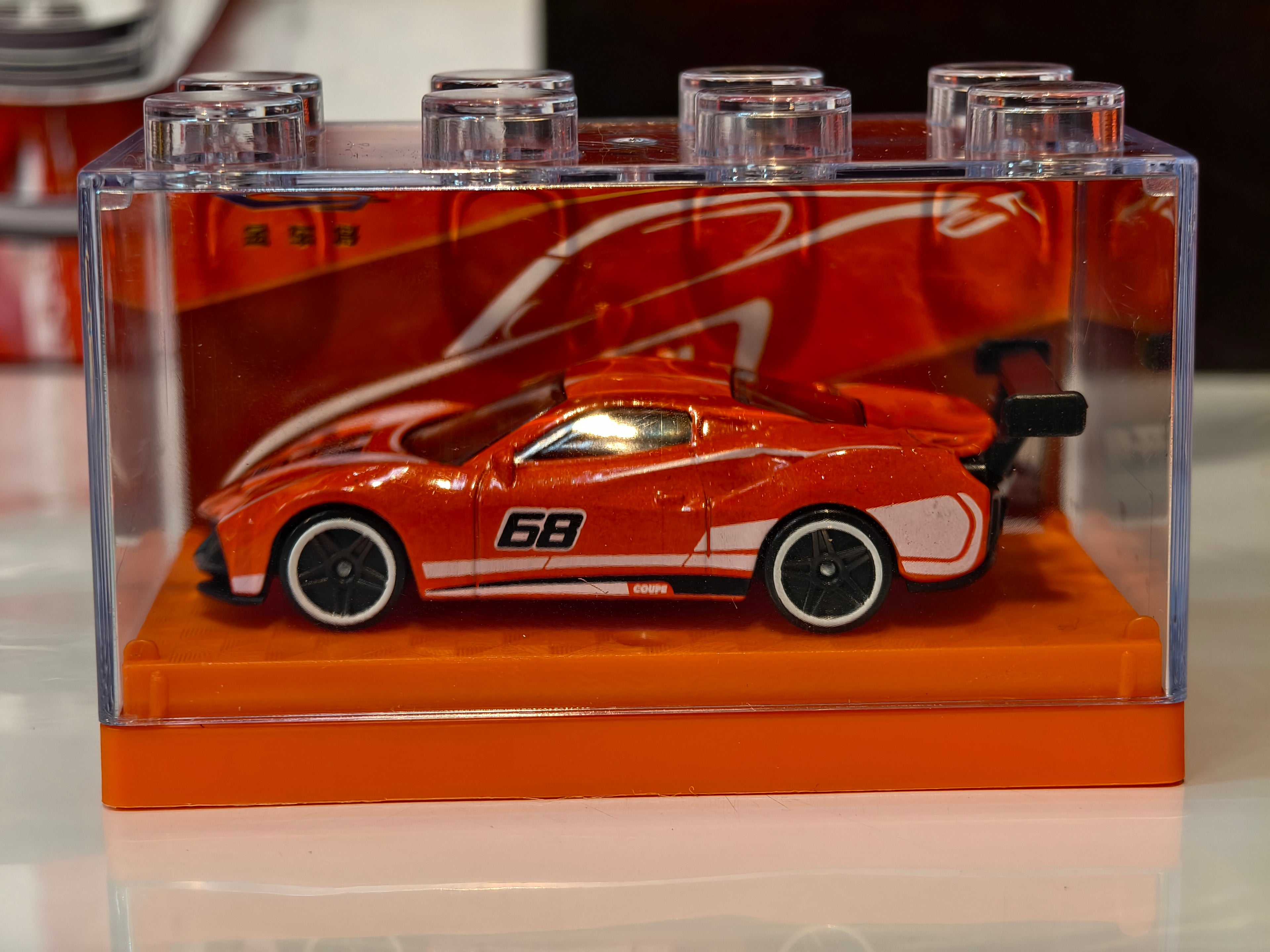 Ferrari 488 Pista 1:64 Scale in Acrylic Box