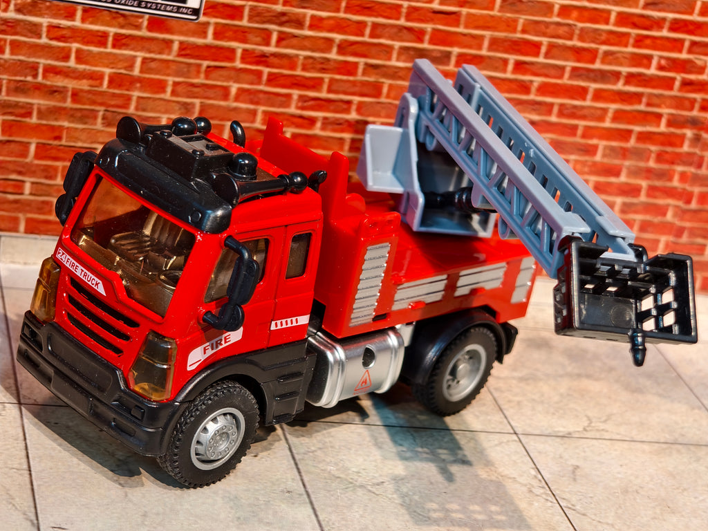 FirelRescue Fire Truck with Extendable Ladder & Basket 1:64 Scale
