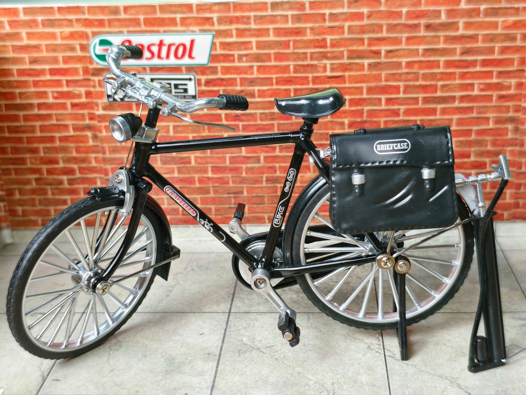 Vintage Diecast Cycle Model with Briefcase and Pump