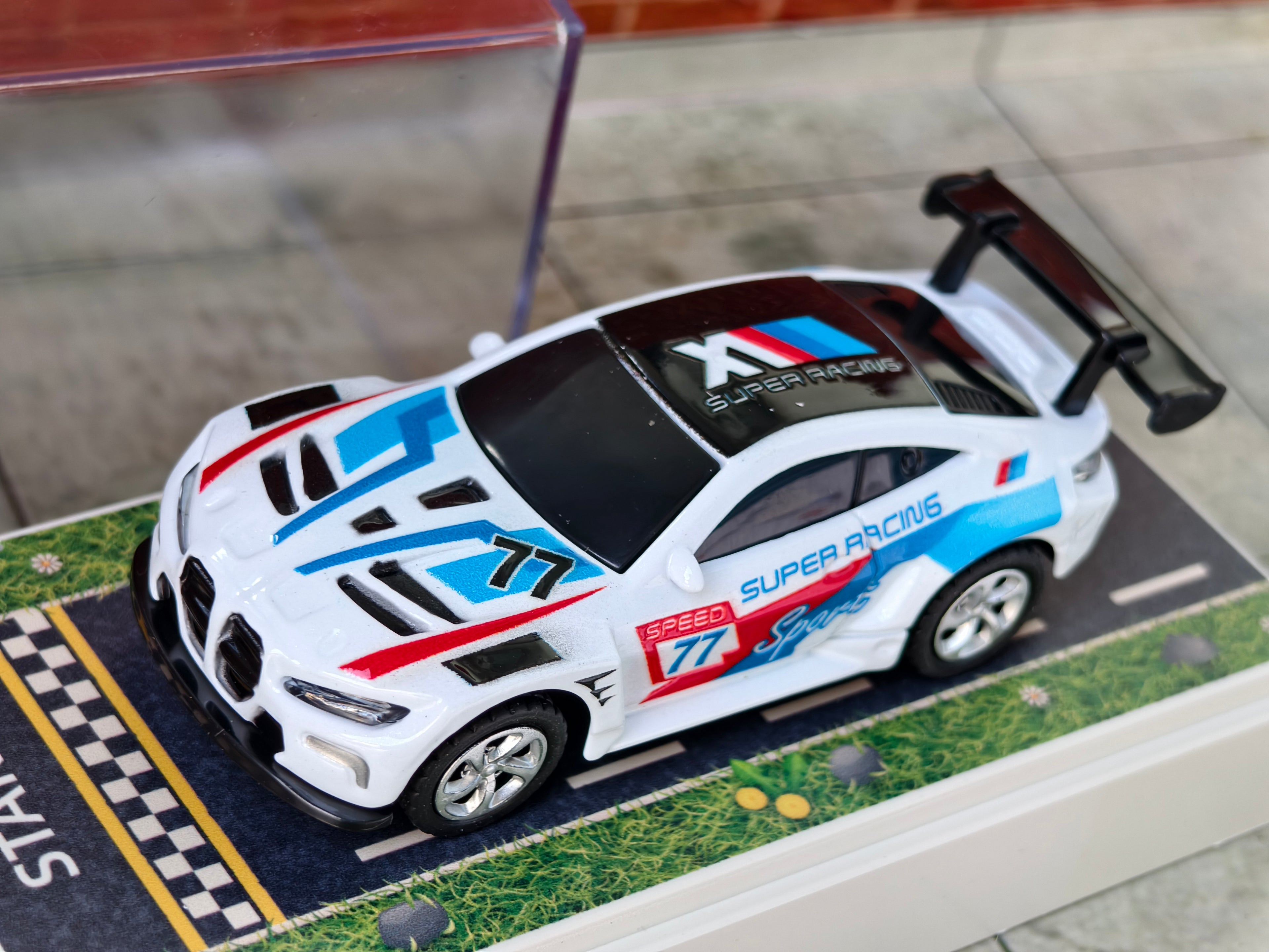 BMW M4 GT3 1:64 Scale Mini RC in Acrylic Box
