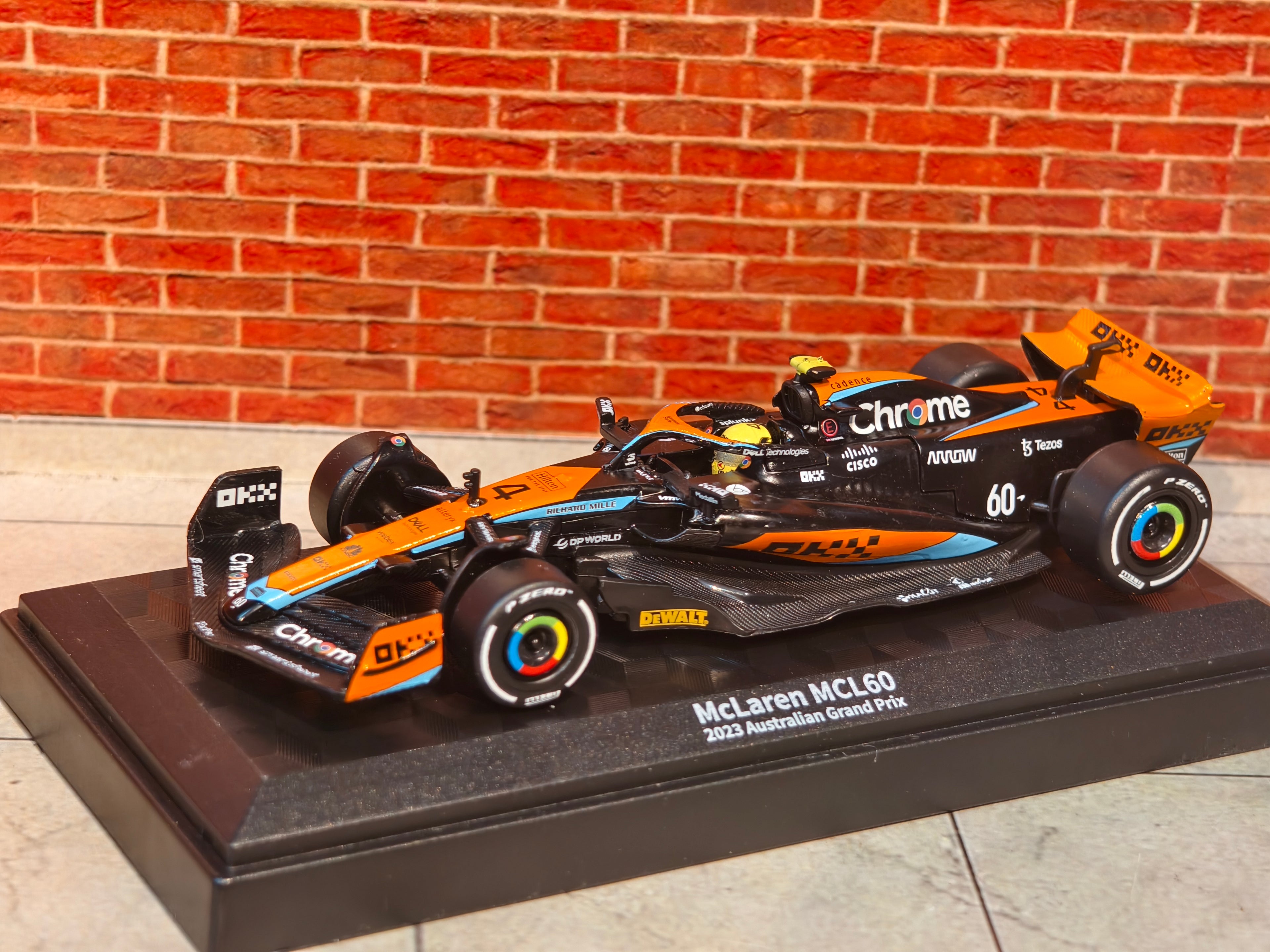 CCA Official Licensed 1:43 Scale McLaren MCL60 2023 Australian Grand Prix with Driver in Acrylic Box