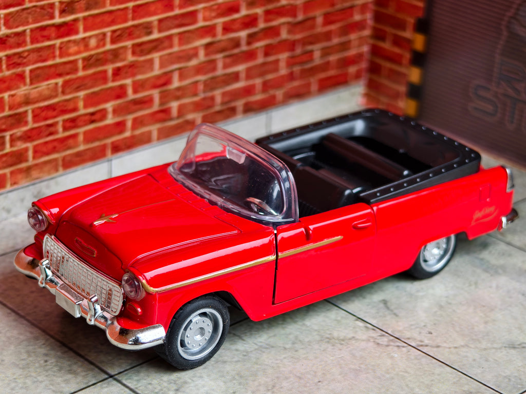 1955 Chevrolet Bel Air Convertible 1:32 Scale Premium Detailing with Light and Sound Box Piece