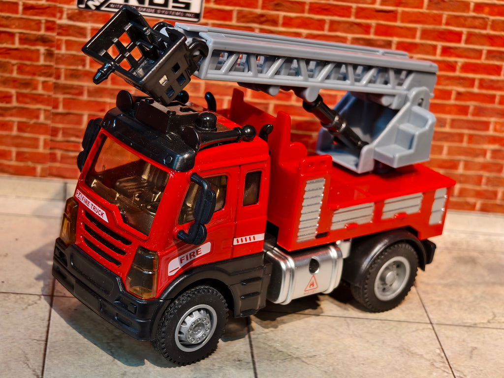 FirelRescue Fire Truck with Extendable Ladder & Basket 1:64 Scale