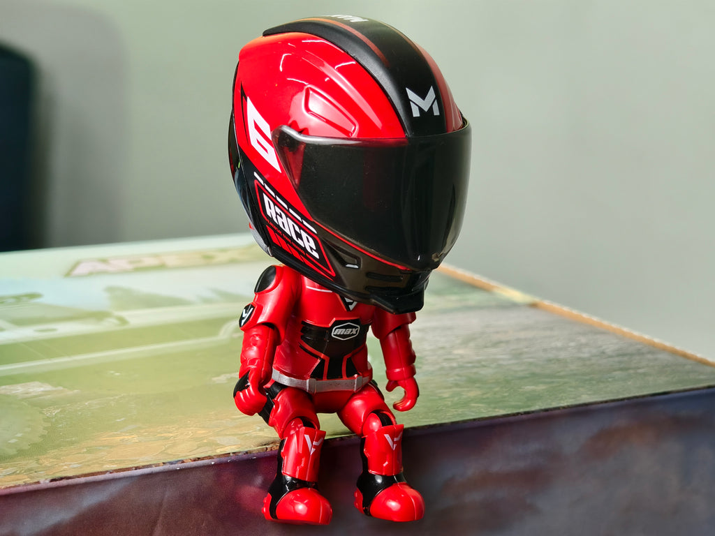 Transforming Motorcycle Helmet Figure