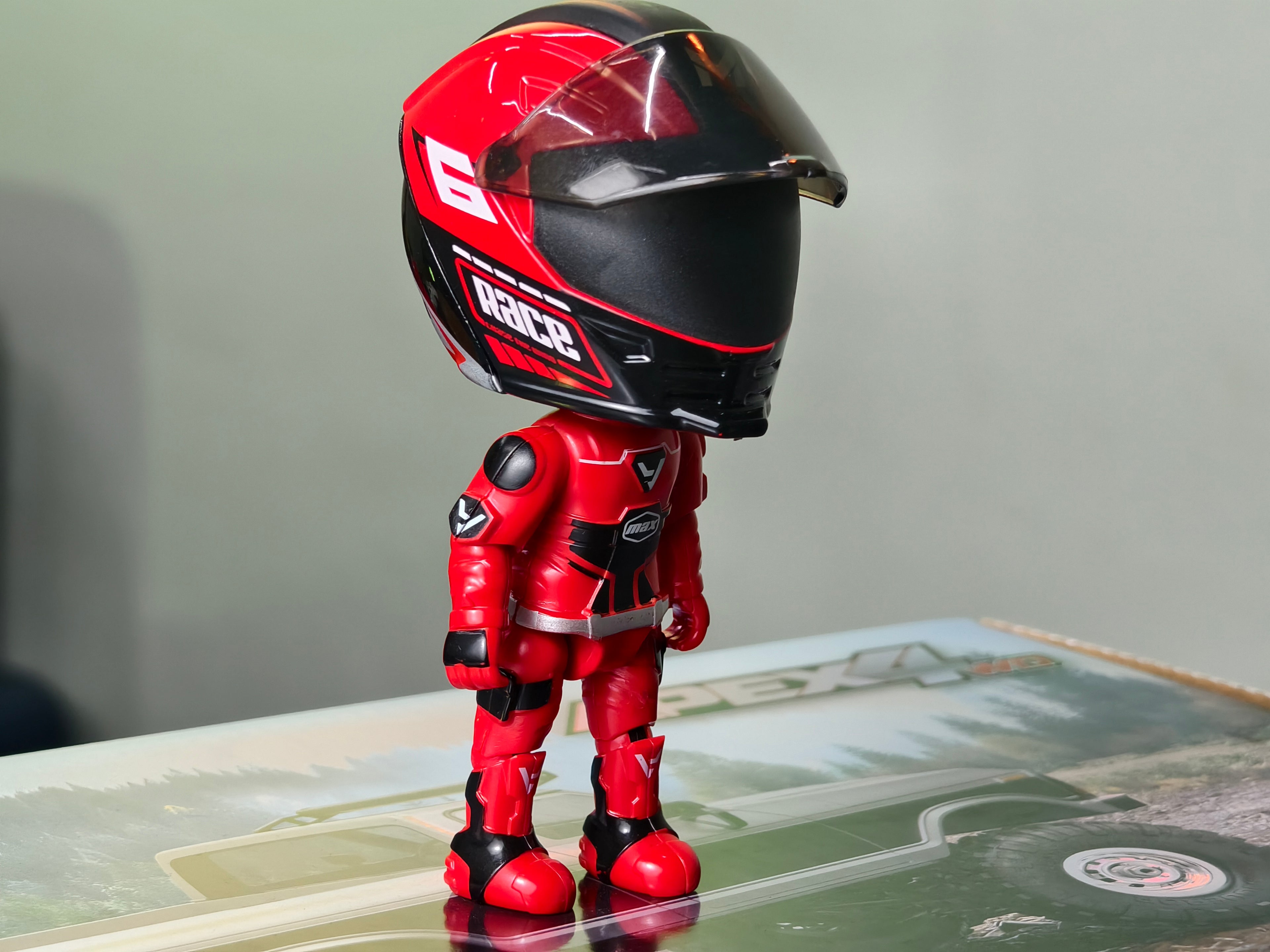 Transforming Motorcycle Helmet Figure